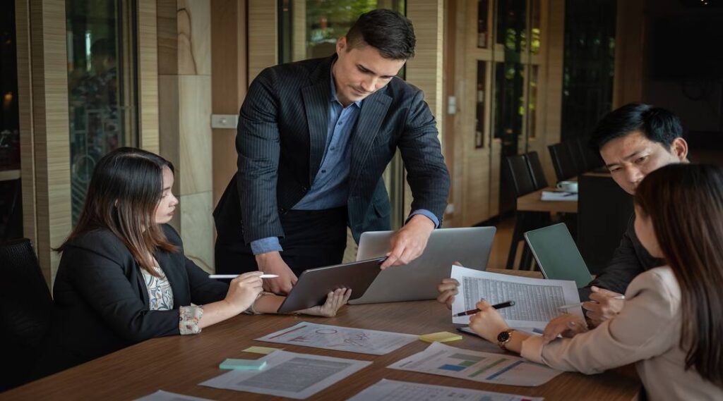 Diversity group of business people are meeting to analyze data for marketing plan, Financial advisor teamwork and accounting concept